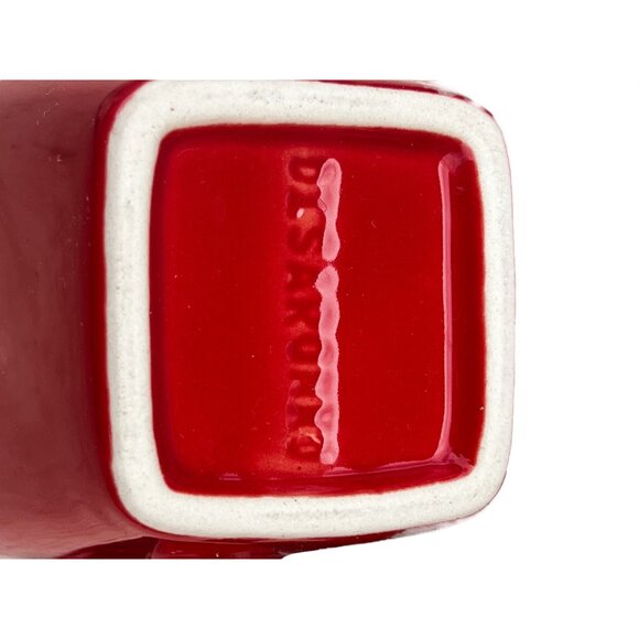 Set Of 3 Disaronno Ceramic Mugs Red & Orange Interior Square 4.5" T x 3.25" D - Picture 3 of 9